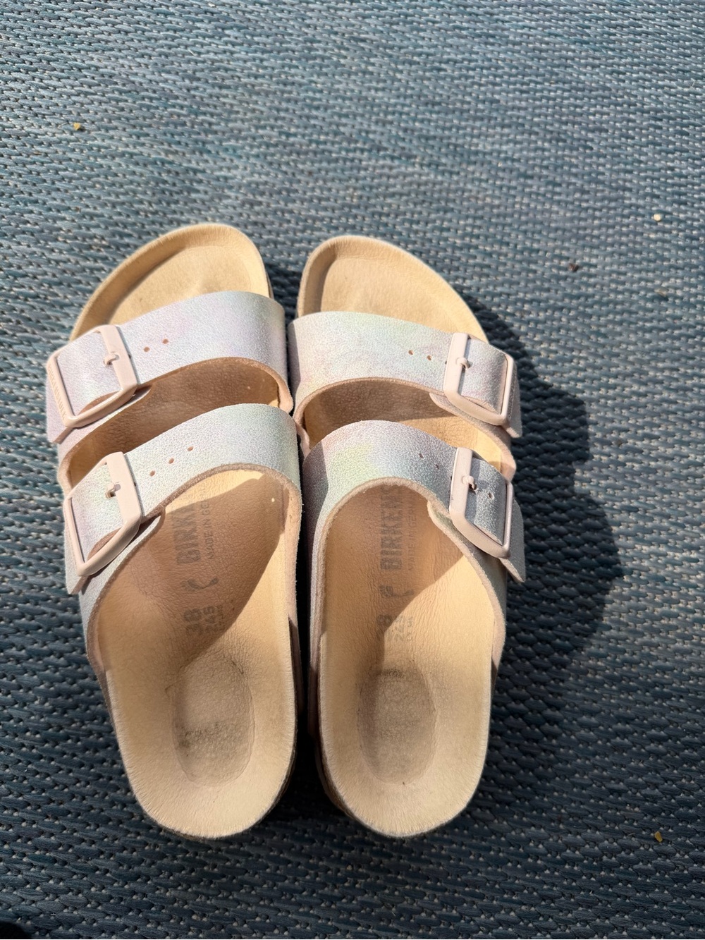 Birkenstock Arizona Double-Strap Sandals - Iridescent White-Pastel